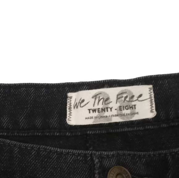 Free People We The Free Women's Distressed Black Cutoff Mini Skirt Size 28 - Picture 3 of 7